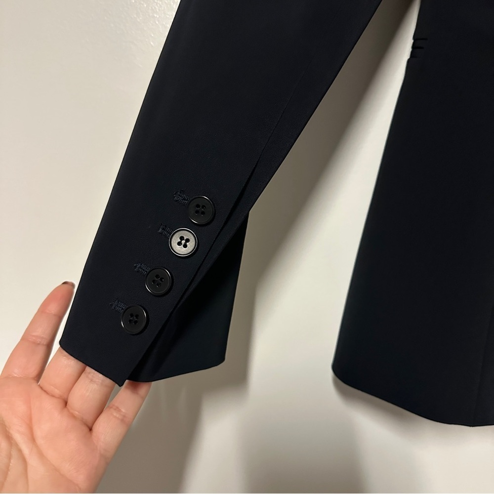 Theory Black Two Button Polyester Blend Blazer Si… - image 6